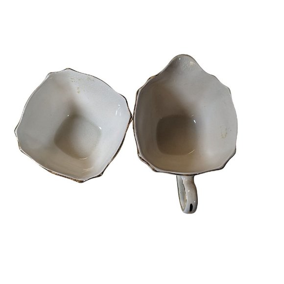 BCM Nelson Ware Chintz Cream and Sugar Set England Gold Floral - Picture 2 of 10